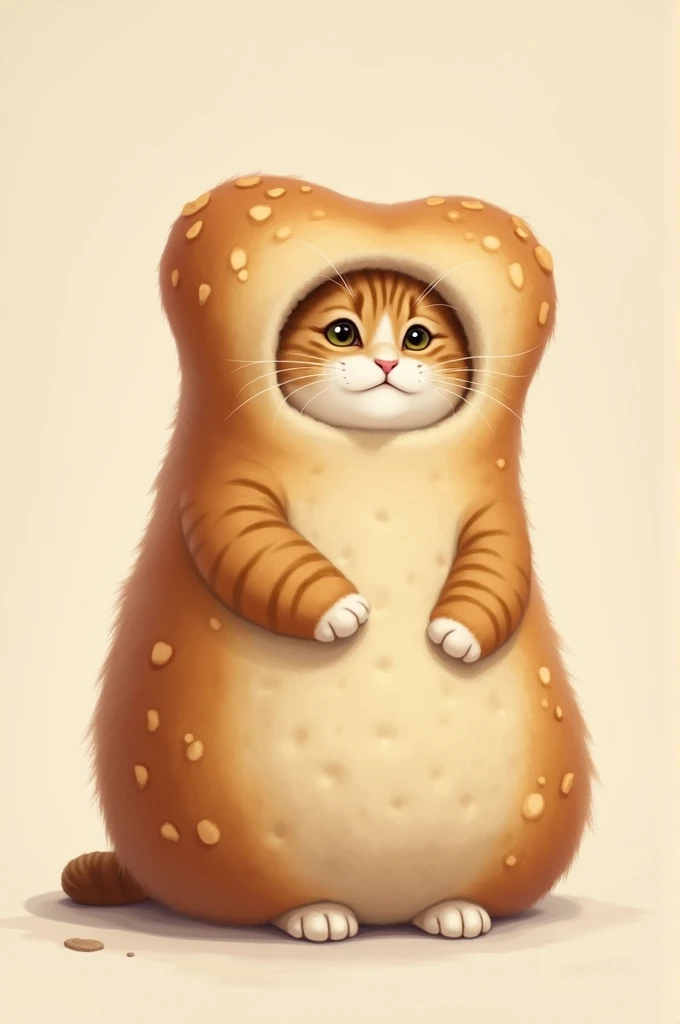 Costume cat as bread