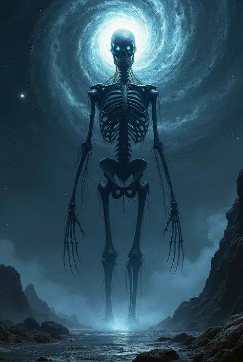 A black hole God skeleton