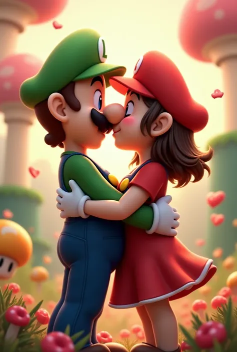 Mario and Luigi from Mario Bros kissing