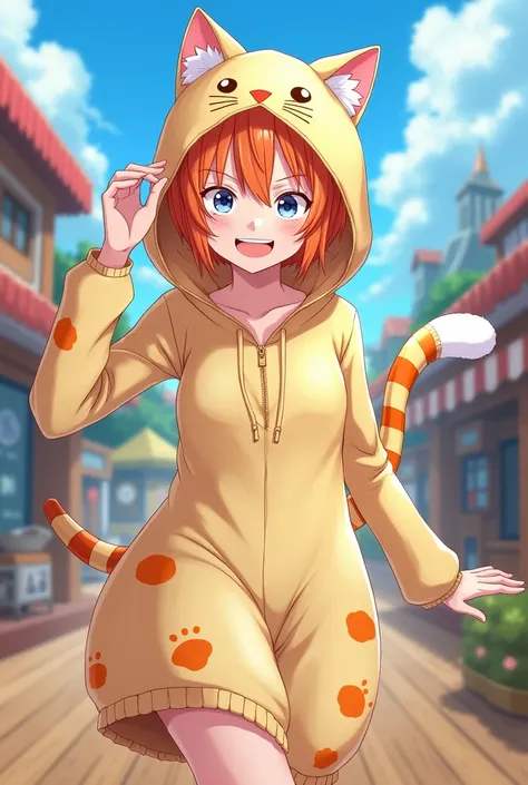 Nami in a cat costume