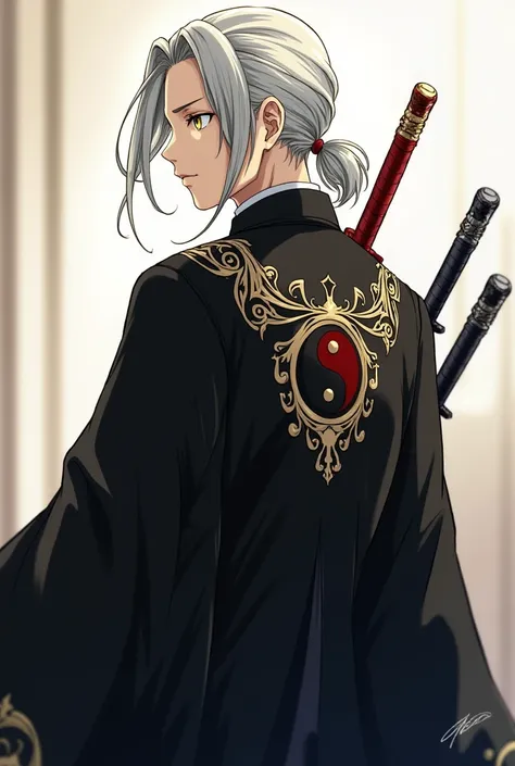 

Kitake Kurosaki is a man who has . Her silver hair, with golden touches,  is long and collected in a low ponytail ,  with some tufts that fall on his face .  His golden eyes reflect both his wisdom and his melancholy . His face, although serene ,  shows ...