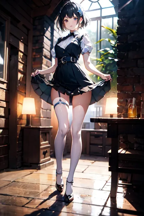  super high definition 、 real photo、 ultra detail ( Extremely Detailed CG Unity 8K Wallpaper 、masterpiece)、(Best lighting、 best shadow、 very delicate and beautiful at a hot spring facility)、 Baby-faced, petite woman with short cuts 、《1.２ Beautiful legs gro...