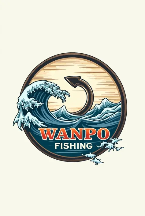 Logo fishing shop name wanpo fishing with logo hook
