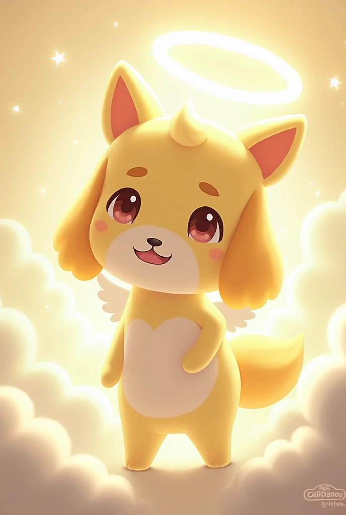 isabelle from animal crossing new horizons as an angel