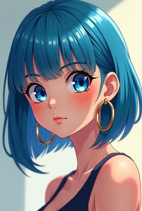 girl that look like bulma with hoop rrarings