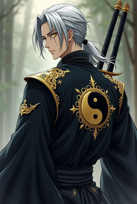 Kitake is a man who has an imposing build and a remarkable stature. Her silver hair, with golden touches,  is long and collected in a low ponytail ,  with some tufts that fall on his face .  His golden eyes reflect both his wisdom and his melancholy . His ...