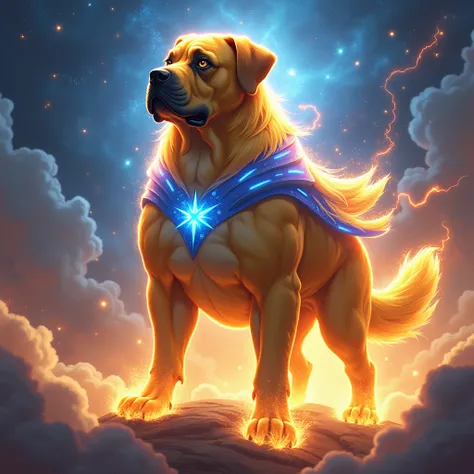 Mastiff dog mixed with CAPTAIN MARVEL