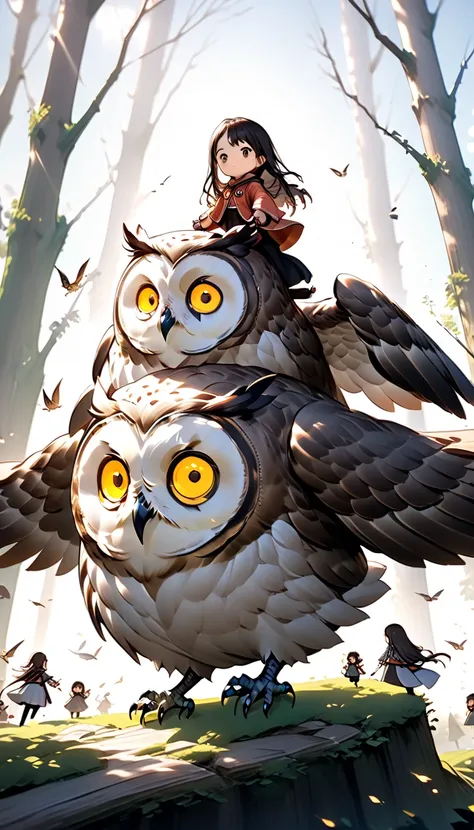  GIRL RIDING A GIANT OWL , Hzk,   Ultra Miniature Girl  , 