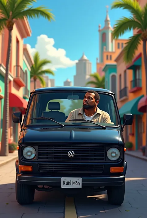 Generate a Disney cover that a black man in a black van says “Looking for ren of 13” in Spanish BUT DO IT RIGHT 