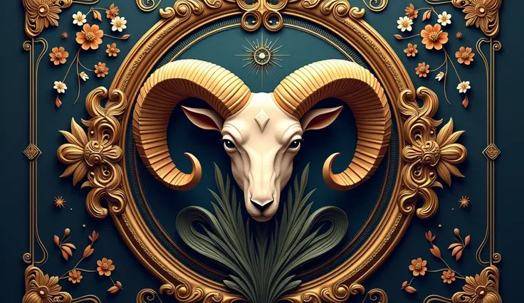 Image for flag and frame, Aries sign.