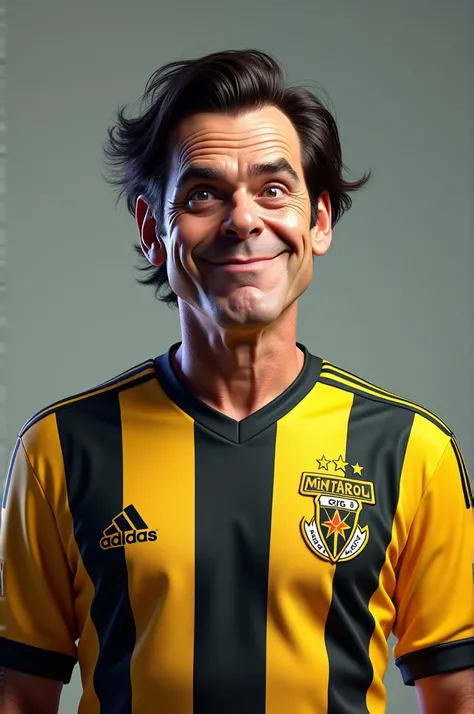 Jim Carrey wearing the Peñarol de Montevideo shirt 