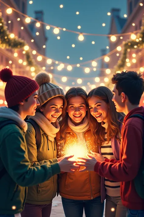 LIGHTS OF HOPE: YOUTH UNITING FOR A JOYFUL HOLIDAY" 

make it in a poster