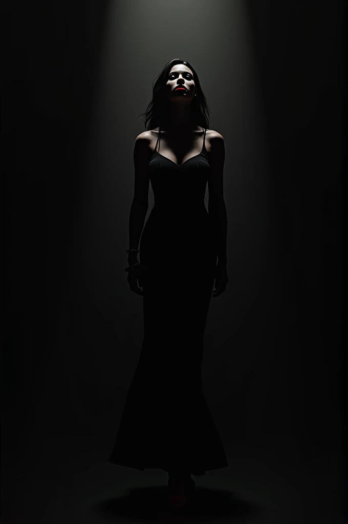 Silhouette of an empowered woman with red lips