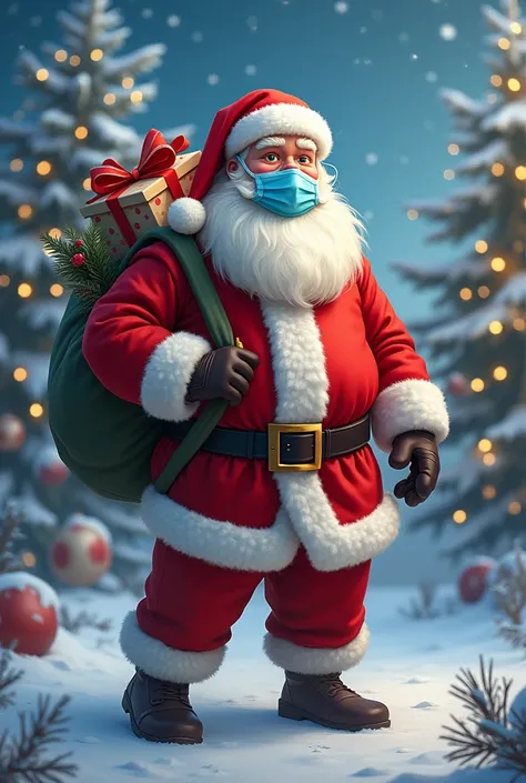 Santa Claus with Personal Protective Equipment 