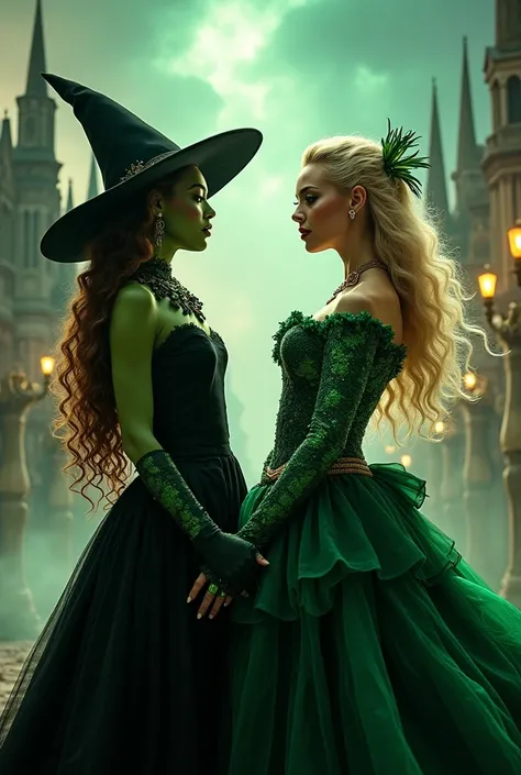 beyonce de elphaba e lady gaga de glinda rosa