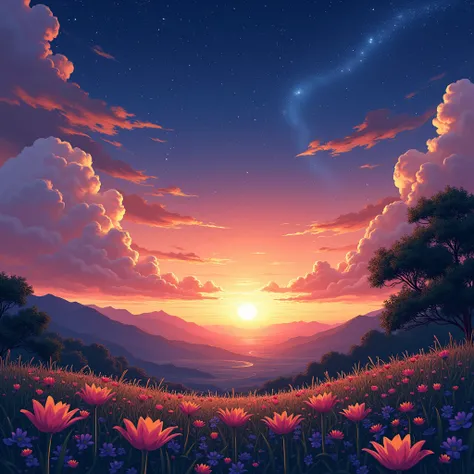  illustration The The beauty of a sunset, a starry sky, or a blooming flower speaks to people worldwide.beauty of a sunset, a starry sky, or a blooming flower speaks to people worldwide.