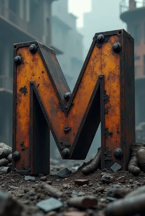 Crée moi un Logo "M" au format png ca veut sire sans fond sue le theme de post apocalypse
