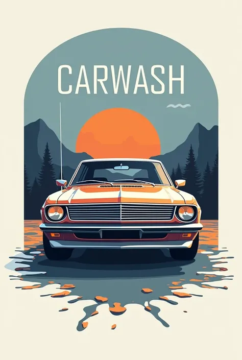 Create a Label That Says CarWash 
With modern letters 
With a car