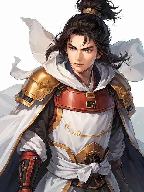 Boy in white armor 、 Three Kingdoms、whole body、(  top quality ,4K,8k, high definition ,  Masterpiece :1.2)、 very detailed with crimson hair,  high definition ,Hyper HD、perfect hand、Ultra-fine paint、  sharp concentration 、 Physically Based Rendering、  very ...