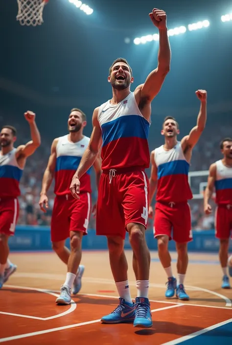 Russian basketball players win real 