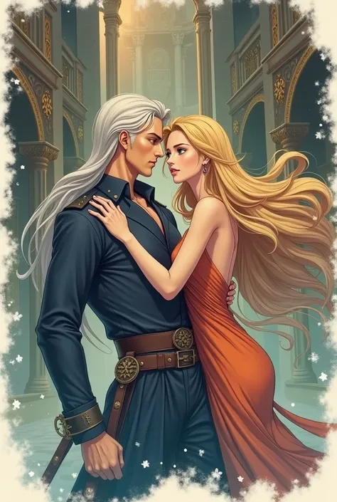 Wattpad Cover Dedicated to Novel by Impossibly    beautiful    Young Femme Fatalein orange dress, Incredibly   beautiful   blonde , Princess of Venus and General of the Earth Army, at all,    beautiful   ,    majestic   ,  courageous mature man with long s...