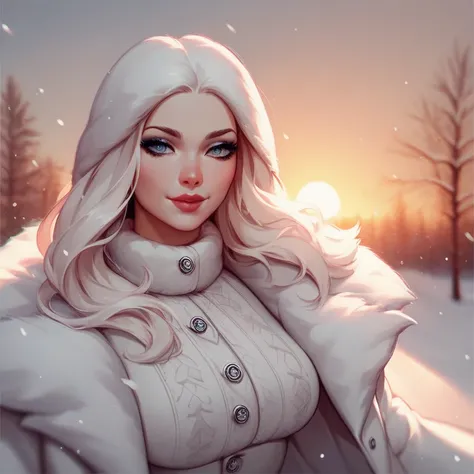  Russian girl ,  sexy, 18 years old,white mink coat, winter, Sun, frost. 