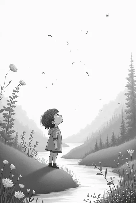 sketch an image that comes to mind when you listen to the song "what a wonderful world" without colors