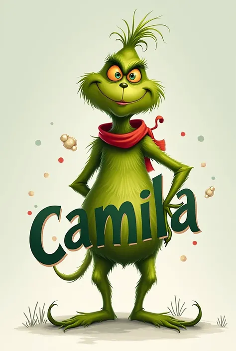 Take a picture of the Grinch that says “Camila”