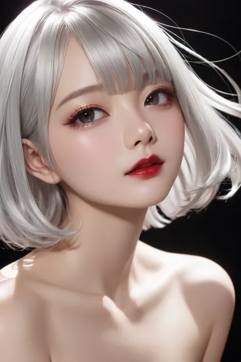 naked、lipstick、 Silver Hair、Bob