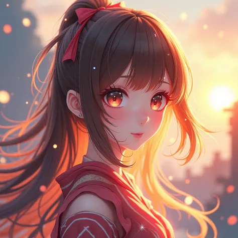 ffmasterpiece｝｝，  top quality， High Definition CG Unity Wallpaper
Light，  Daytime Lens Flare ， beautifully detailed eyes， colorful hair， Color Light 、 particulate matter 、 colorful 、（Wankara
- ：1.5），（ colorful な髪：1.5），Strong winds、Japanese Shrine Maiden、 l...