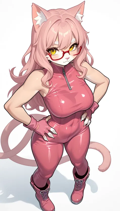 (zPDXL2), (PonyXLV6_Scores), source_anime, Expressiveh, full body portrait shot, asymmetric image, BREAK
lhata4564,
Furry White cat girl, curvy, red glasses, pink long hair, cat tail, yellow eyes, pink latex suit, sleeveless, pink fingerless gloves, pink b...