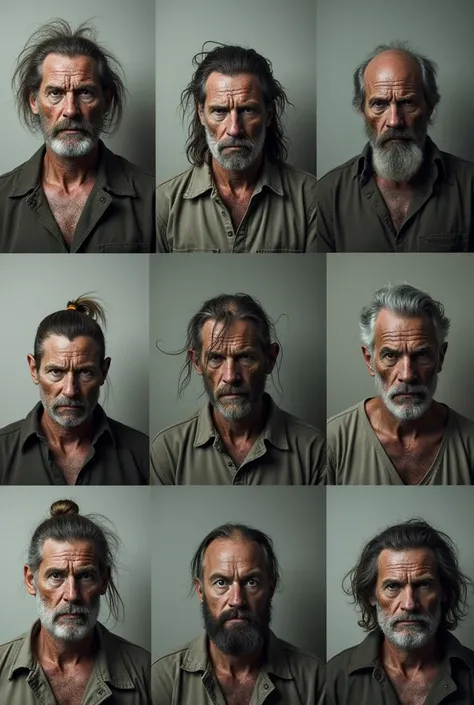 For each prison change, they are seen to have longer hair, cycling from day to night, and a face that is healing