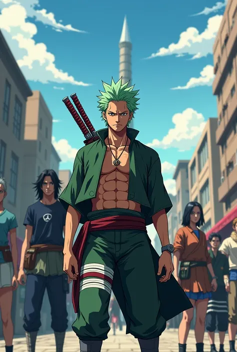 Zoro as a member of Team7 in Naruto  