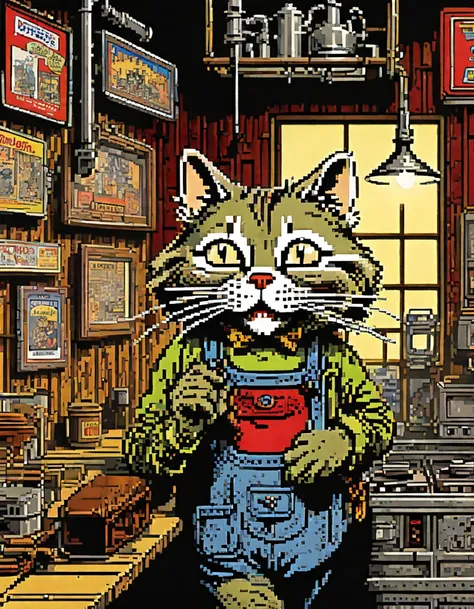 Fritz the Cat, by Robert Crumb, Underground comix, Poster art, toon rendering, Toon shading