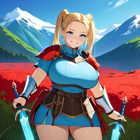 Masterpiece, HD, high resolution, high quality, best quality, super detailed. Solo character alone. Fantasy art.
{{(A 20-years-old norse-rogue-youngwoman:(appearance: Medium blonde-golden-hair tied in two-high-twintails. fair skin. Very beautiful face. Che...