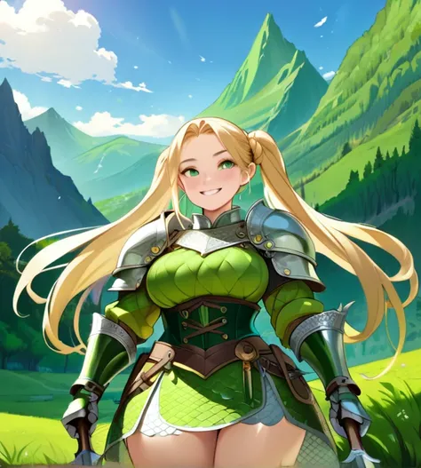 Masterpiece, HD, high resolution, high quality, best quality, super detailed. Solo character alone. Fantasy art.
{{(A 20-years-old norse-rogue-youngwoman:(appearance: Medium blonde-golden-hair tied in two-high-twintails. fair skin. Very beautiful face. Che...