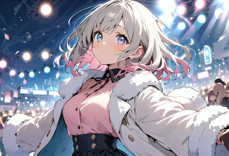 White Breath、 face up、 scarf、gloves、nightの冬街、coat with black fur、glovesと scarf、 illuminations、Fantastic Light、night、 thick boa coat in 、 long coat and 、 scarf、 street concert、、 Street Live in Winter Town 、 street concert、Wear a thick coat 、マイクを持ってSongう、冬空に...