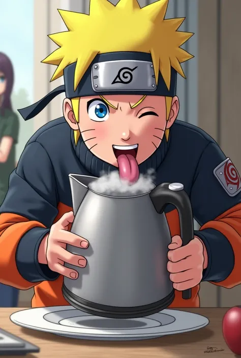 Naruto licks kettle sakura