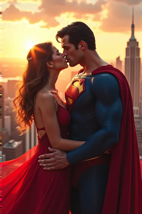 One girl kiss super man
