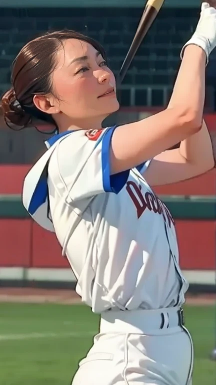  Seibu Lions uniform swinging out a bat,Hit at Giants Stadium 、 bat