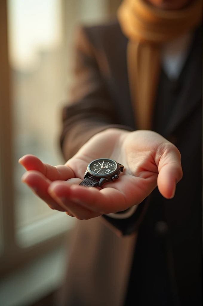 A giving  hand issuing a watch
