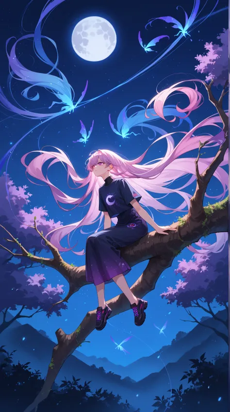 score_9, score_8_up, score_7_up, source_anime,
surreal, 
1girl,Kpop idol, very long hair, floating hair,glowing hair, 
 night scene,moon in the sky,purple hues,starry night,dreamlike atmosphere,glowing edges,mystical,high contrast,ethereal light,sitting on...