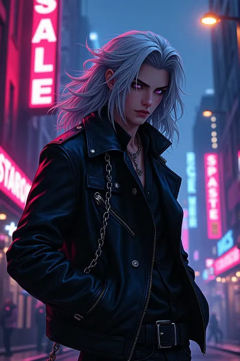  In the dark streets of Piltover ,  turned into  "sable",  a cunning criminal with an enigmatic air . Your hair,  long and silver ,  shone under the neon lights , and your eyes ,  of an intense violet ,  reflected every shadow .  You wore a black leather j...