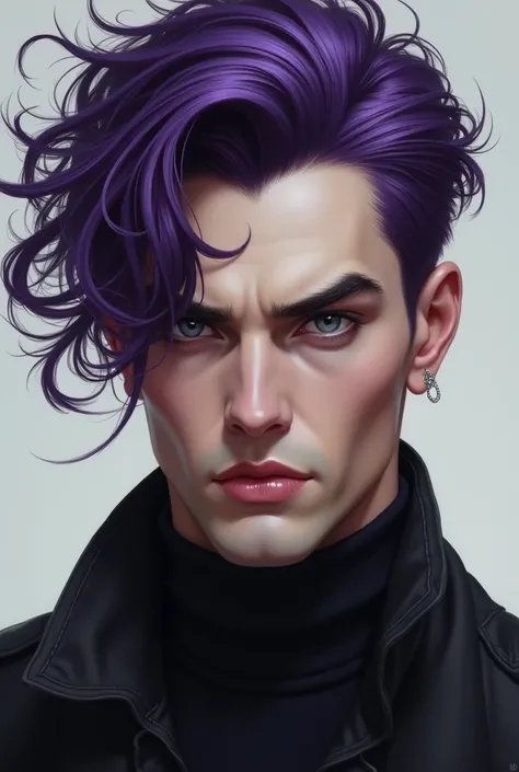 Man with dark purple hair