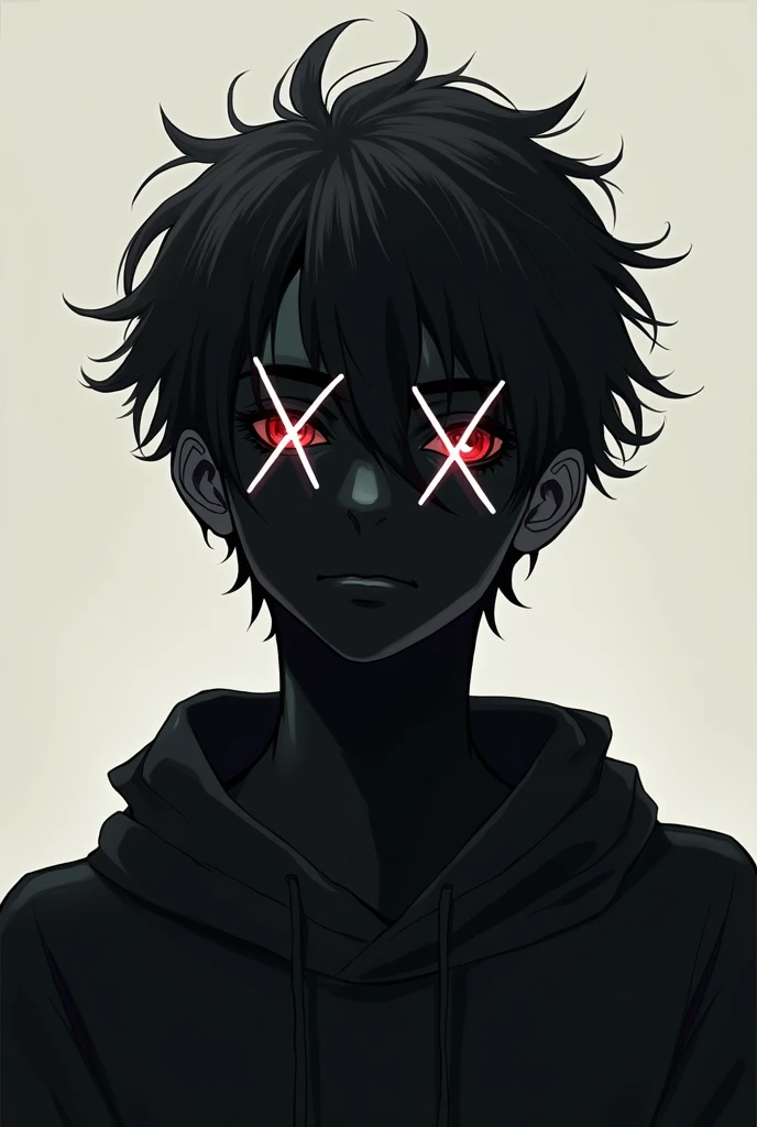 It makes a male adolescent character with a transformation that he turns all black with an x instead of red eyes