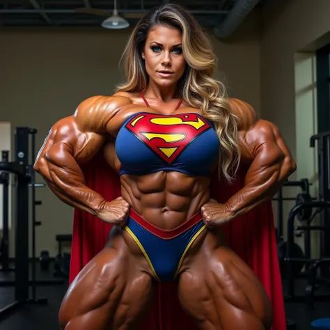 (((FREAKISHLY HUGE MUSCLES))) (((GIGANTIC BULGING MUSCLES))) (((MUSCLES LARGER THAN ANY MAN))) Ifbb pro bodybuilder, thick dense hard packed muscles, insanely sexy dominant and seductive demeanor, Full body shot, Extremely sexy and stunning dense massive b...