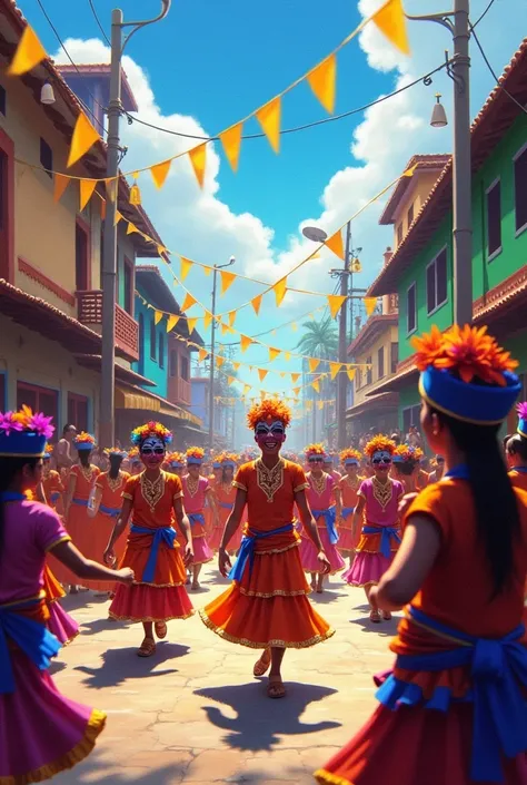 Drawing about A vibrant Bicolano festival scene as a symbol of hope and recovery.