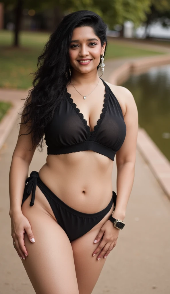 Full body photo portrait of beautiful indian , having big boobs in black bikini,1girl, Solo, High Resolution, Masterpiece, Accurate, Anatomically Correct, Award Winning, Best Quality, Damaged, Detail, HD, High Details, High Quality, Quality, Retina, Super ...