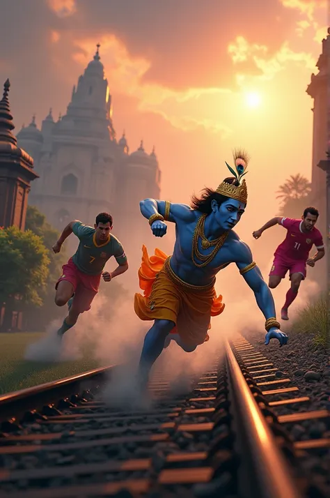 Krishna Ronaldo or Messi ki train race