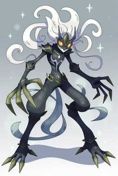 A majestic Ghost/Fighting type Pokemon called Phantomartial, ((stylized pokemon-like proportions))::1.5, tall ethereal figure with exaggerated limb proportions::1.3, distinctive non-human body shape like Gallade or Blaziken::1.2, flowing white bio-luminesc...